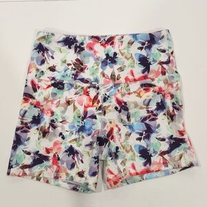 RBX Multicolor Floral Gym Workout Shorts - Women's Small Athleisure Athletic